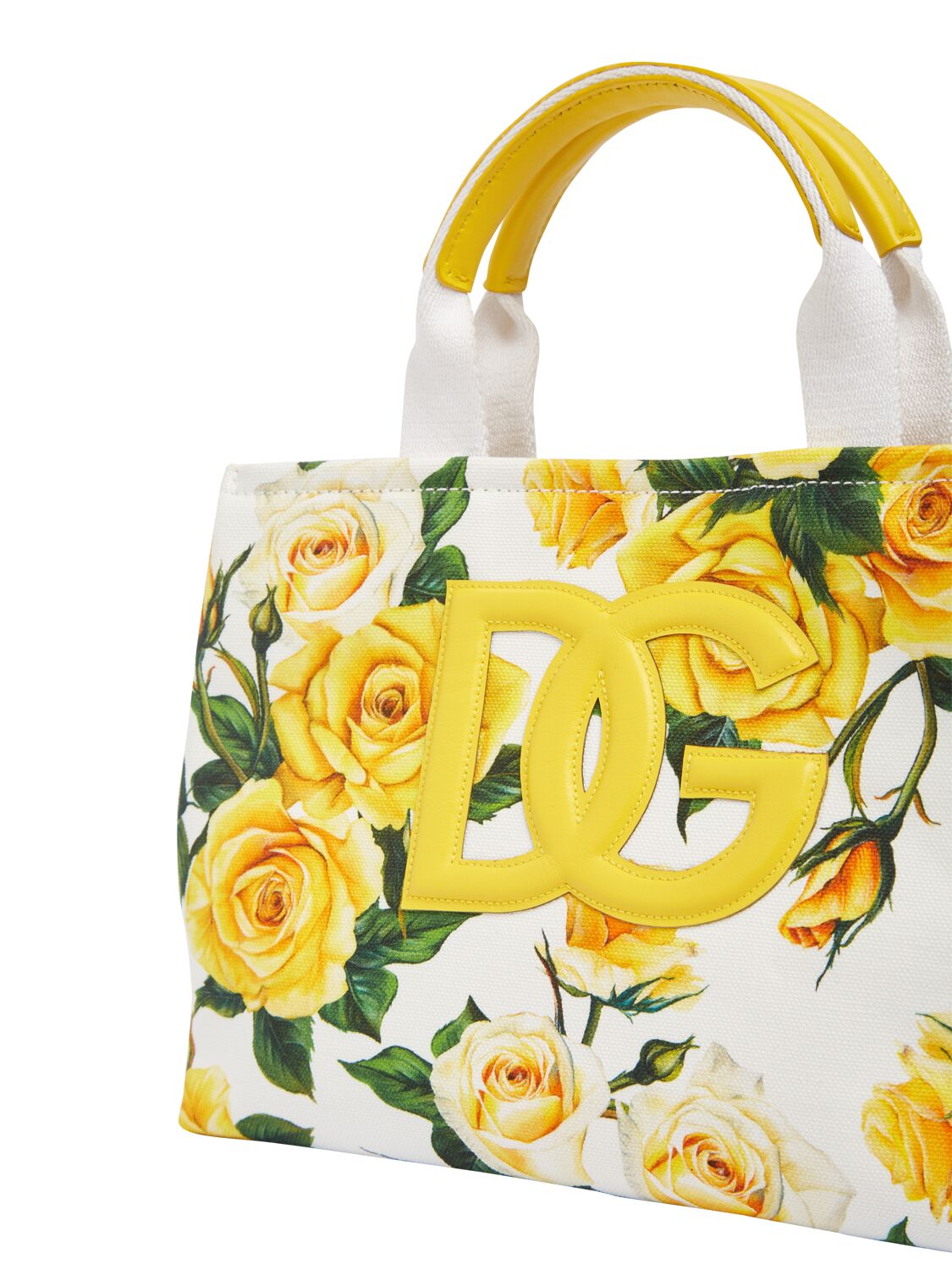 Shop Dolce & Gabbana Printed Cotton Canvas Bag In Bunt