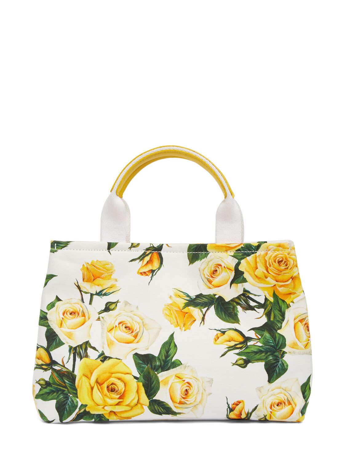 Shop Dolce & Gabbana Printed Cotton Canvas Bag In Bunt