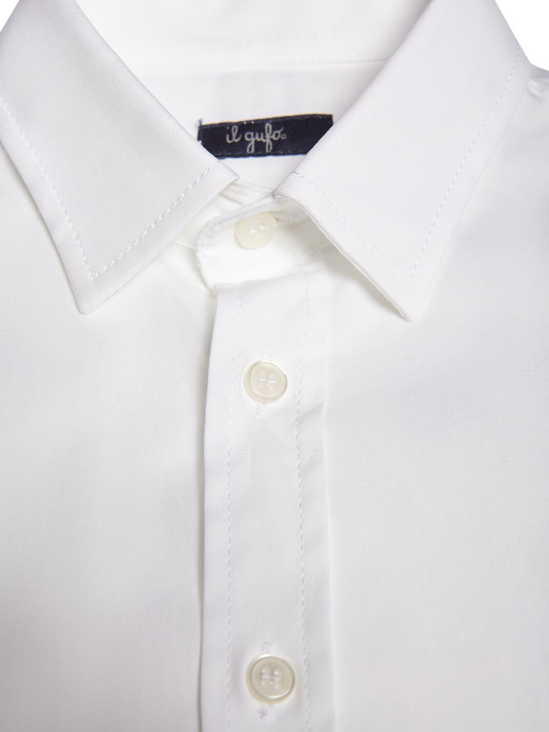 Shop Il Gufo Cotton Poplin Shirt In White