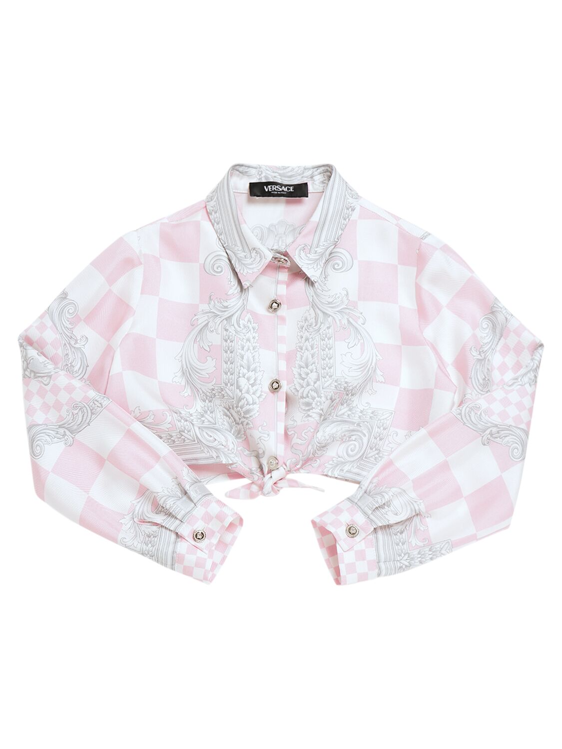 Versace Kids' Printed Cotton Twill Shirt In Multicolor