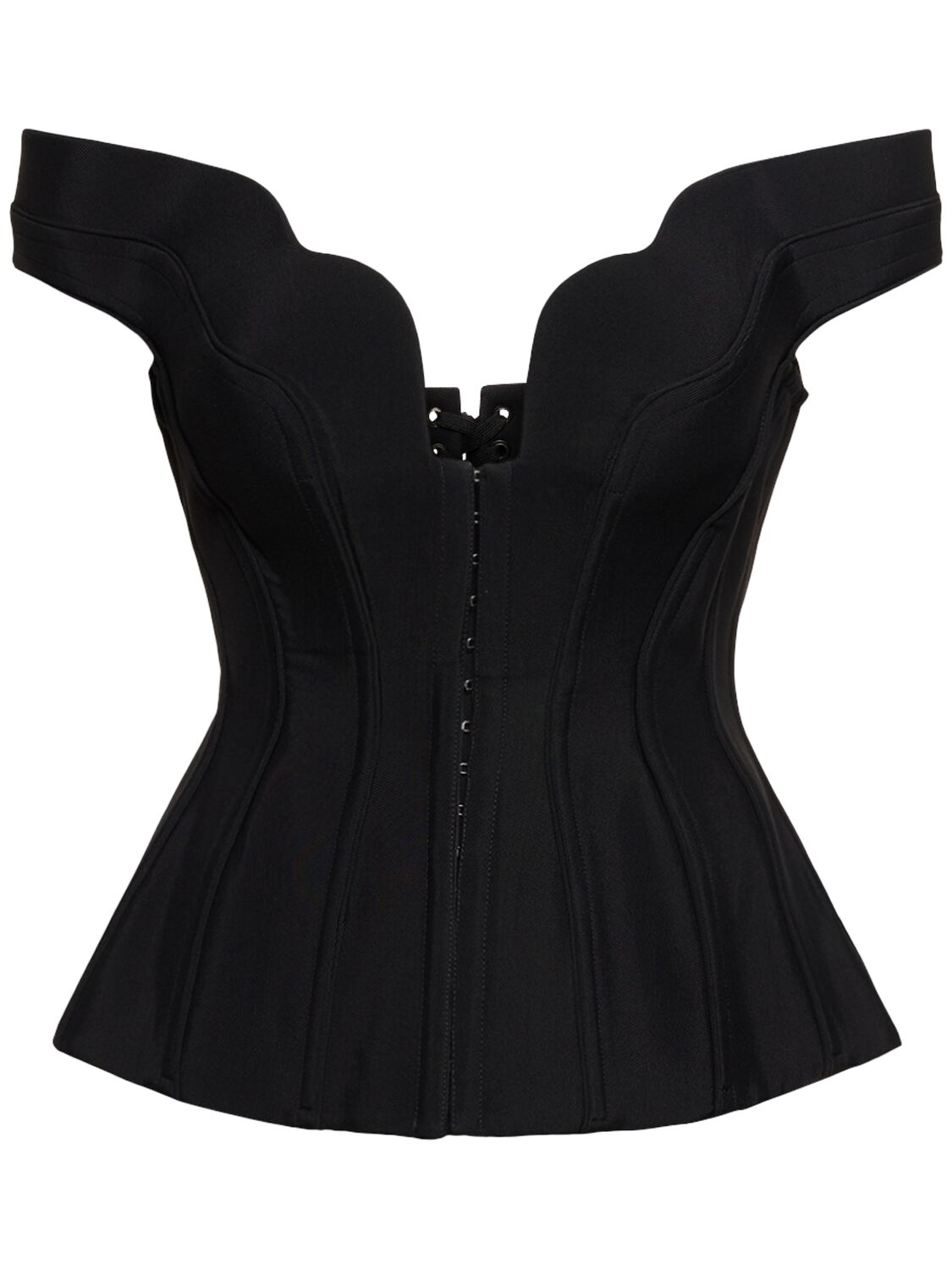 Mugler Paneled Top In Black