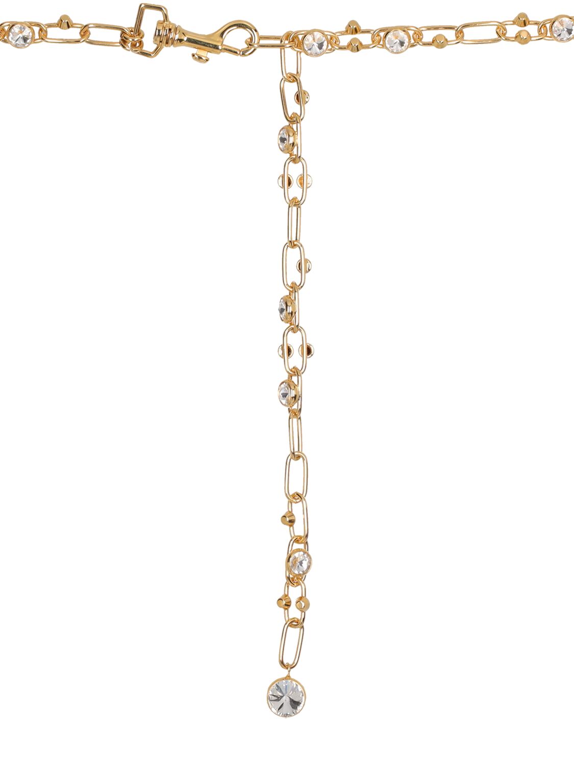 Shop Alessandra Rich Crystal & Stud Chain Belt In Gold,crystal