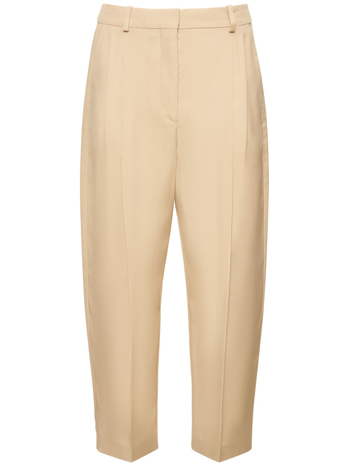 Iconic Pleated Satin Cropped Pants