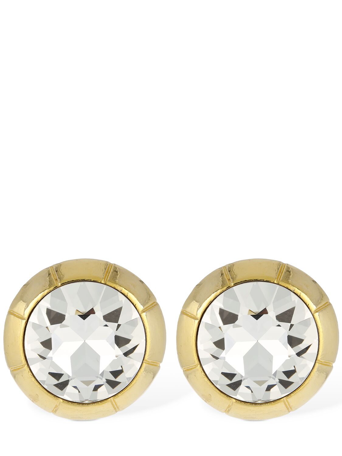 Alessandra Rich Round Crystal Stud Earrings In Gold,crystal