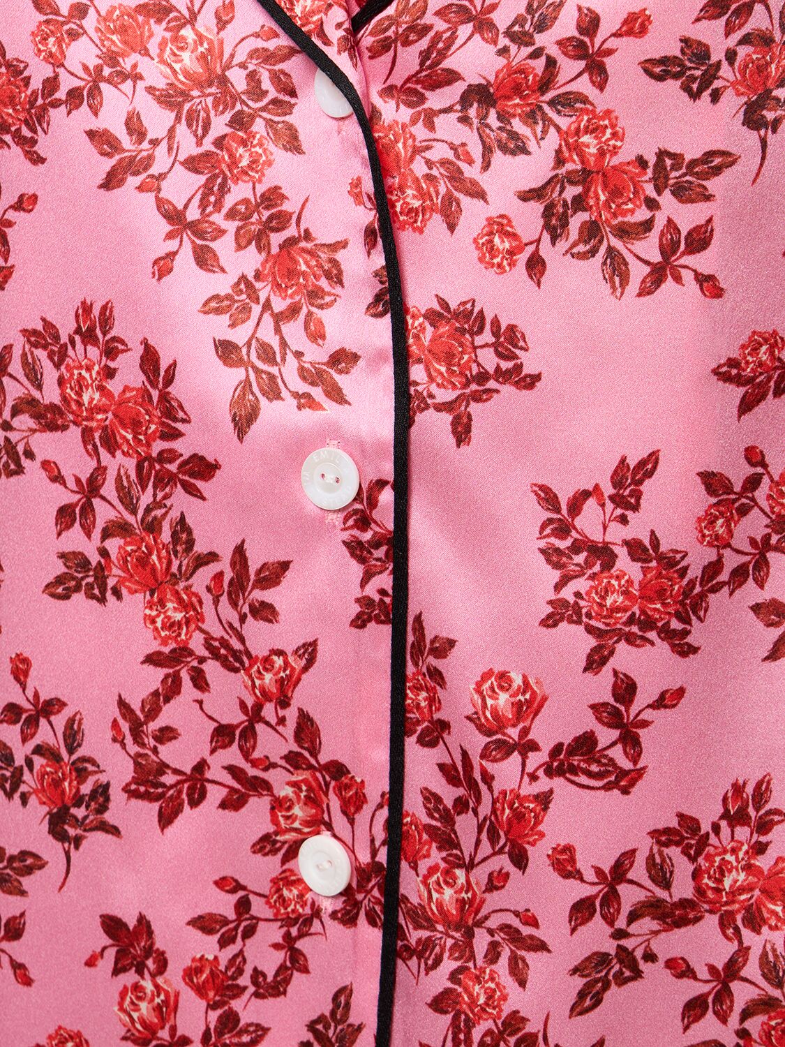 Shop Emilia Wickstead Trina Printed Silk Satin Pajama Shirt In Pink