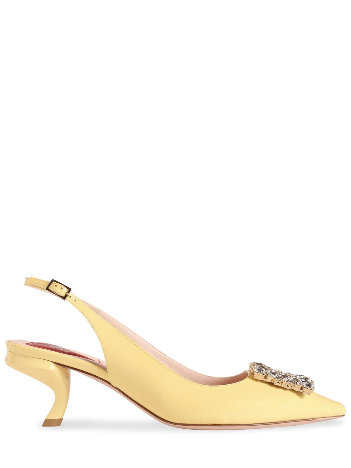Roger Vivier 55mm Virgule Patent Leather Pumps In Yellow