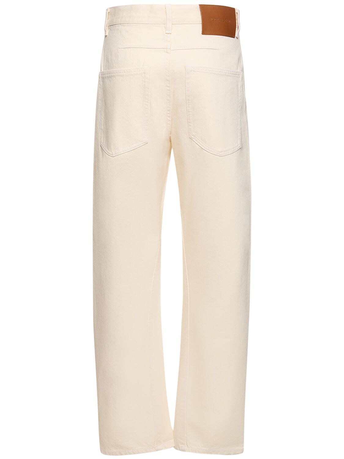 Shop Victoria Beckham Twisted Low-rise Slouch Denim Jeans In White