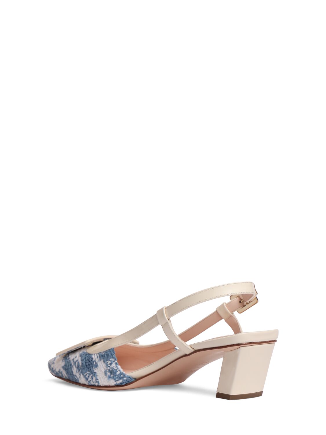 Shop Roger Vivier 45mm Belle Vivier Buckle Pumps In Blue,beige