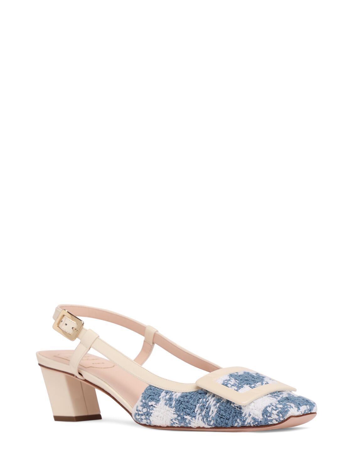 Shop Roger Vivier 45mm Belle Vivier Buckle Pumps In Blue,beige