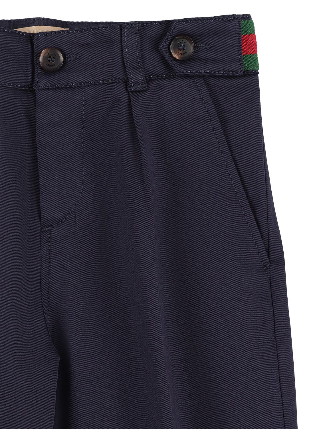 Shop Gucci Cotton Gabardine Pants In Blue Japan
