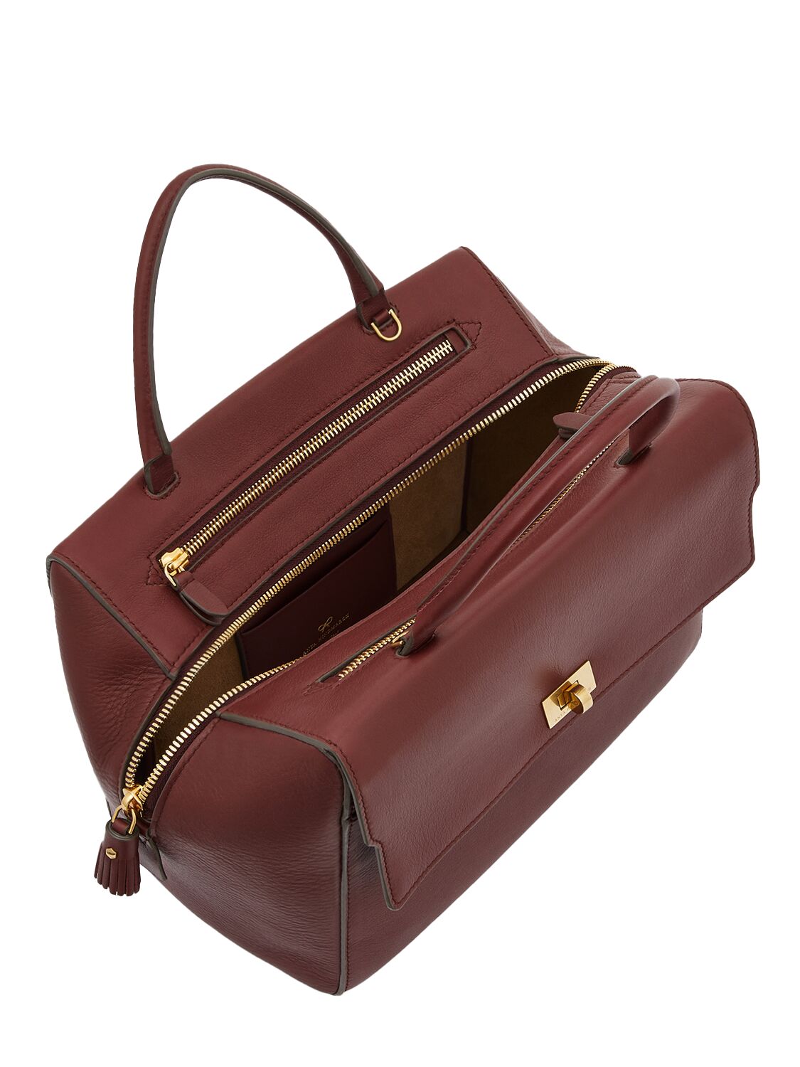 Shop Anya Hindmarch Seaton Leather Tote Bag In Rosewood
