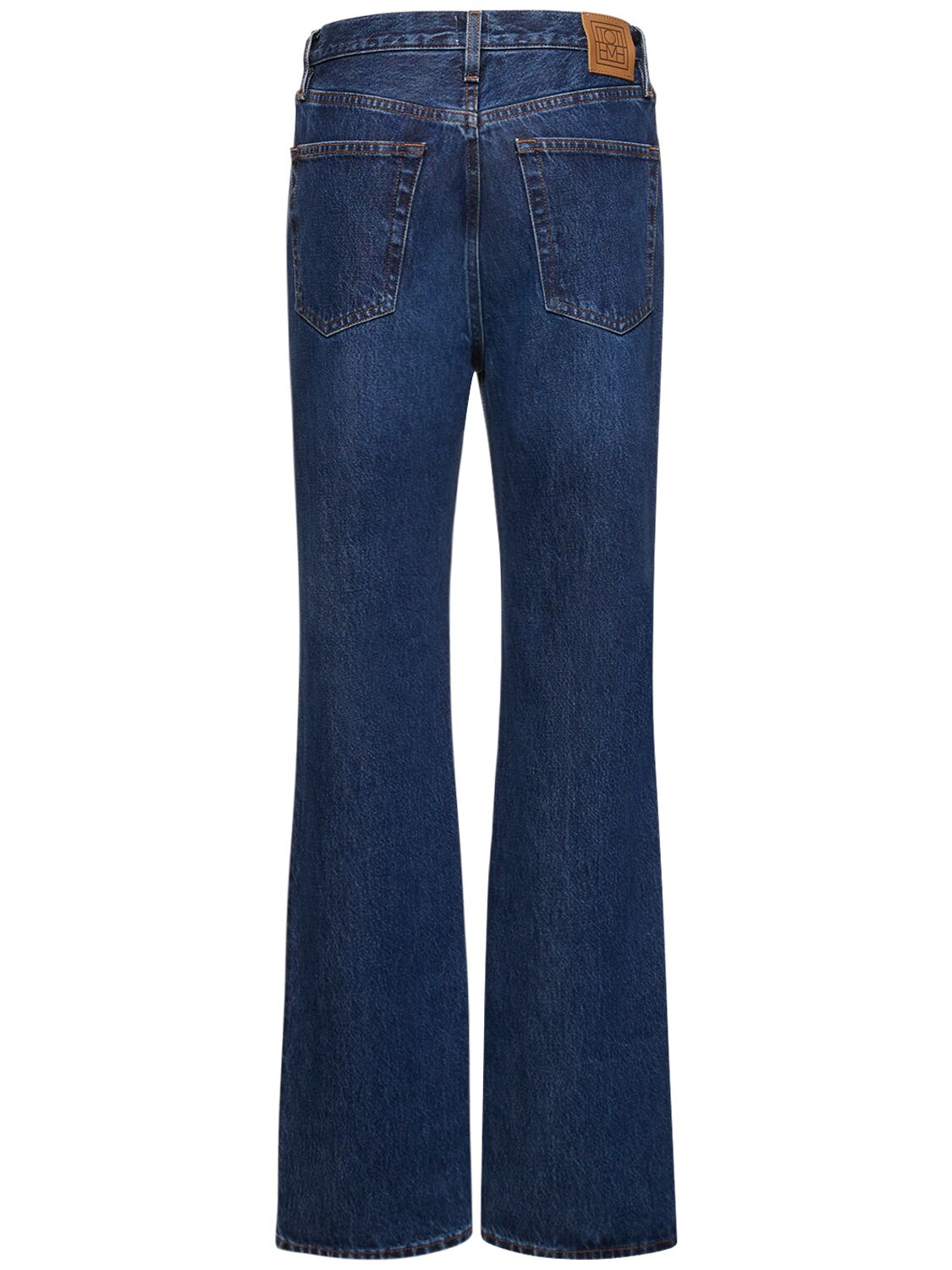 Shop Totême Classic Denim High Rise Straight Jeans In Blue