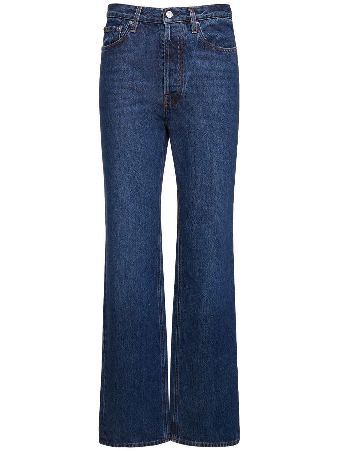 Totême Classic Denim High Rise Straight Jeans In Blue