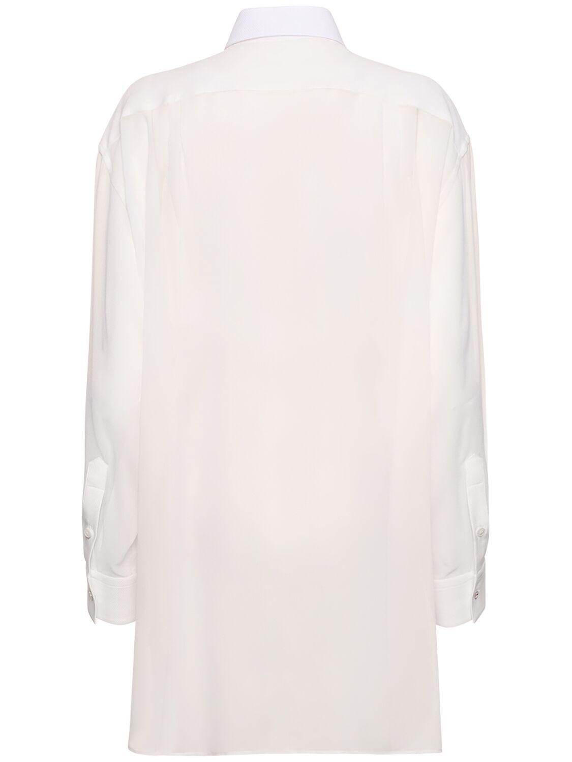 Shop Stella Mccartney Silk Chiffon Tuxedo Shirt In White