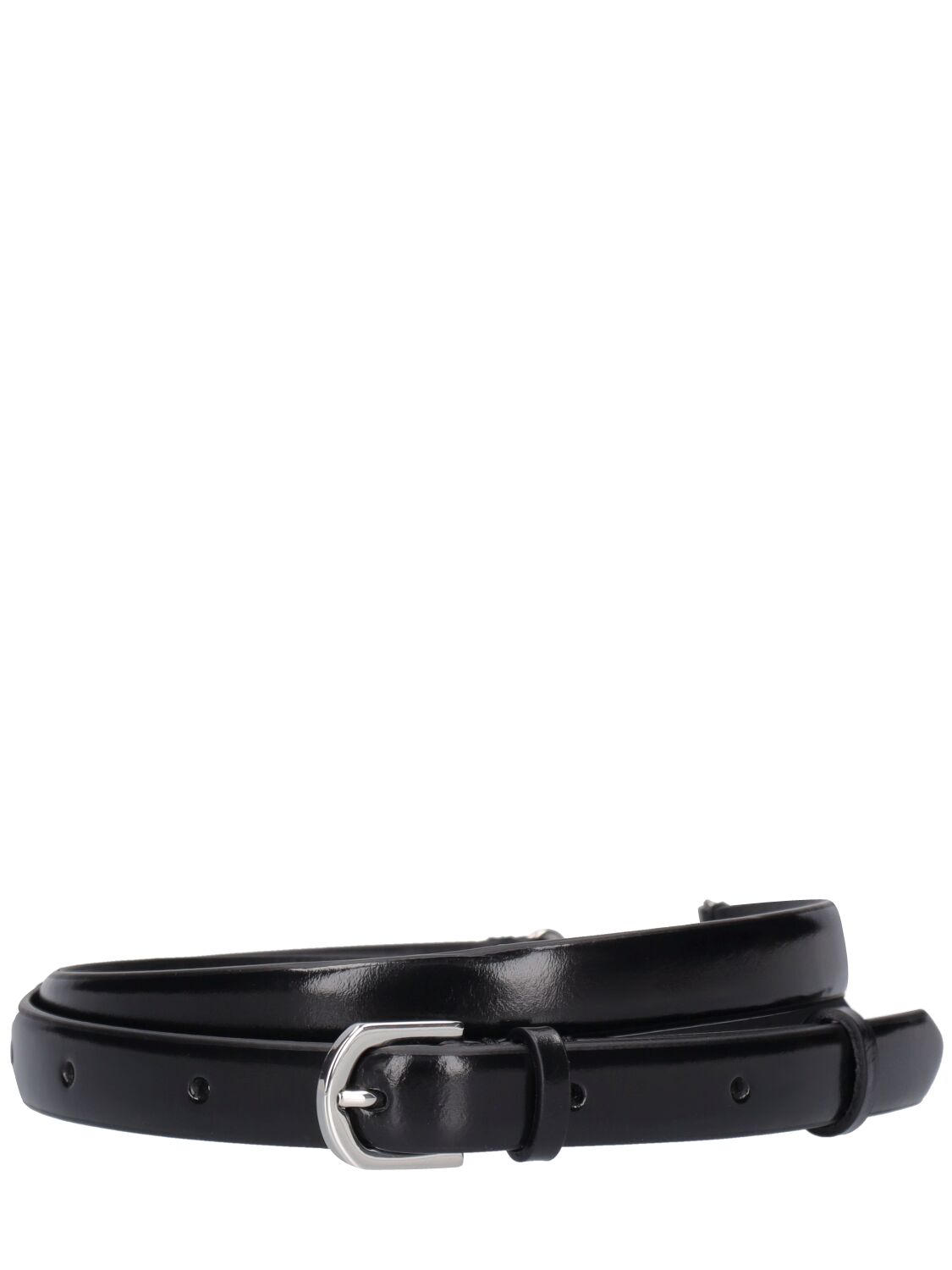 Totême Double Claps Leather Belt In Schwarz