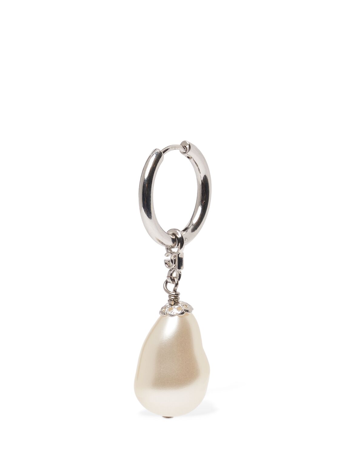 Shop Dolce & Gabbana Plated Mono Earring In Silver