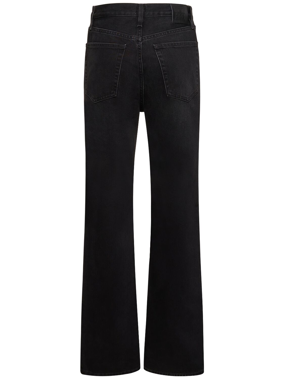 Shop Totême Classic Denim High Rise Straight Jeans In Black