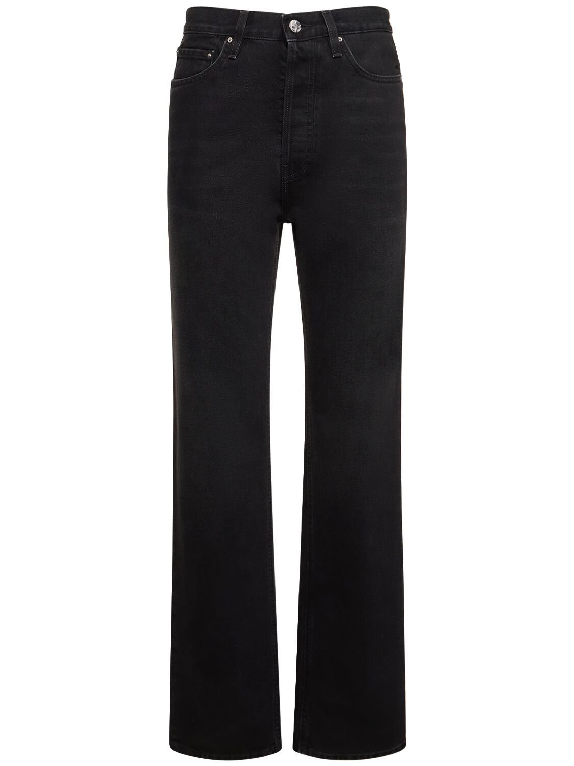 Totême Classic Denim High Rise Straight Jeans In Black