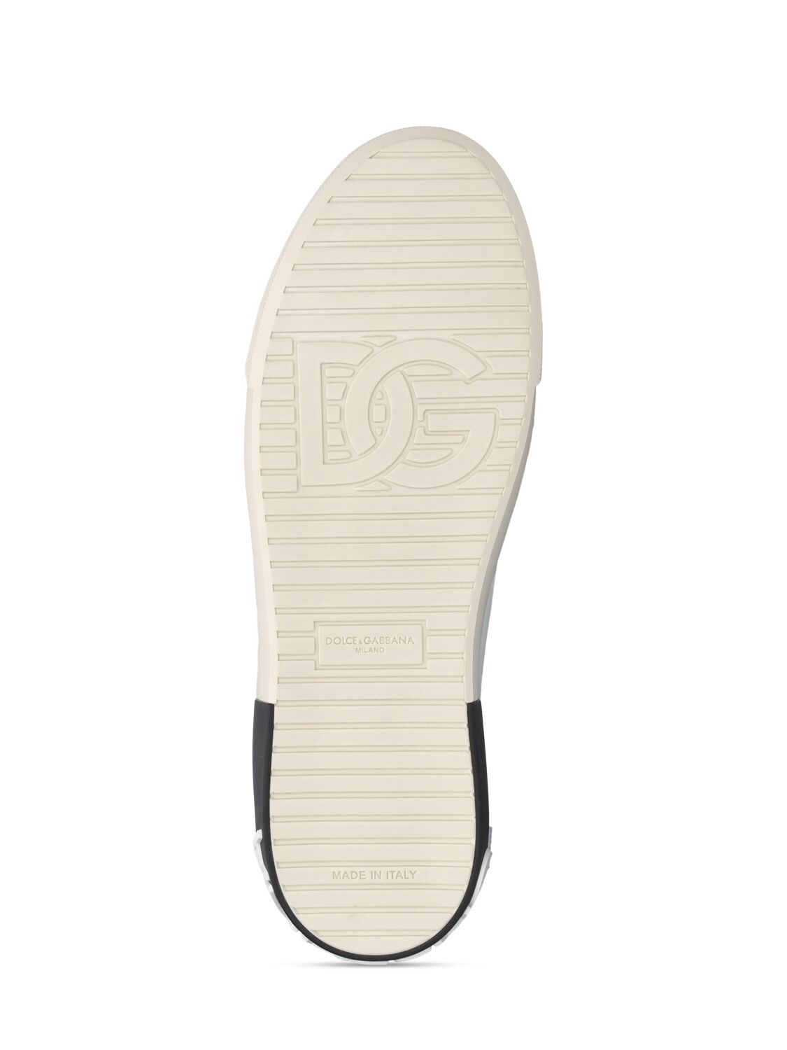 Shop Dolce & Gabbana Portofino Leather Sneakers In White,black