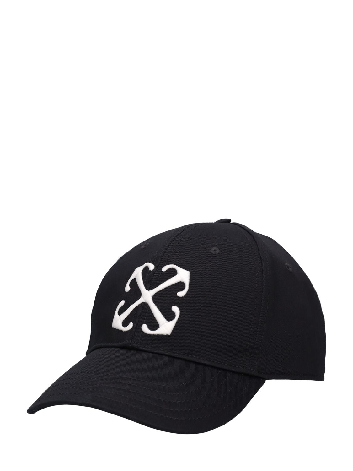 Shop Off-white Arrow Cotton Drill Baseball Cap In Black