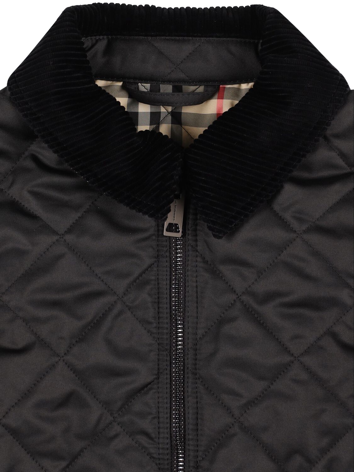 Shop Burberry Quilted Nylon Jacket In Black