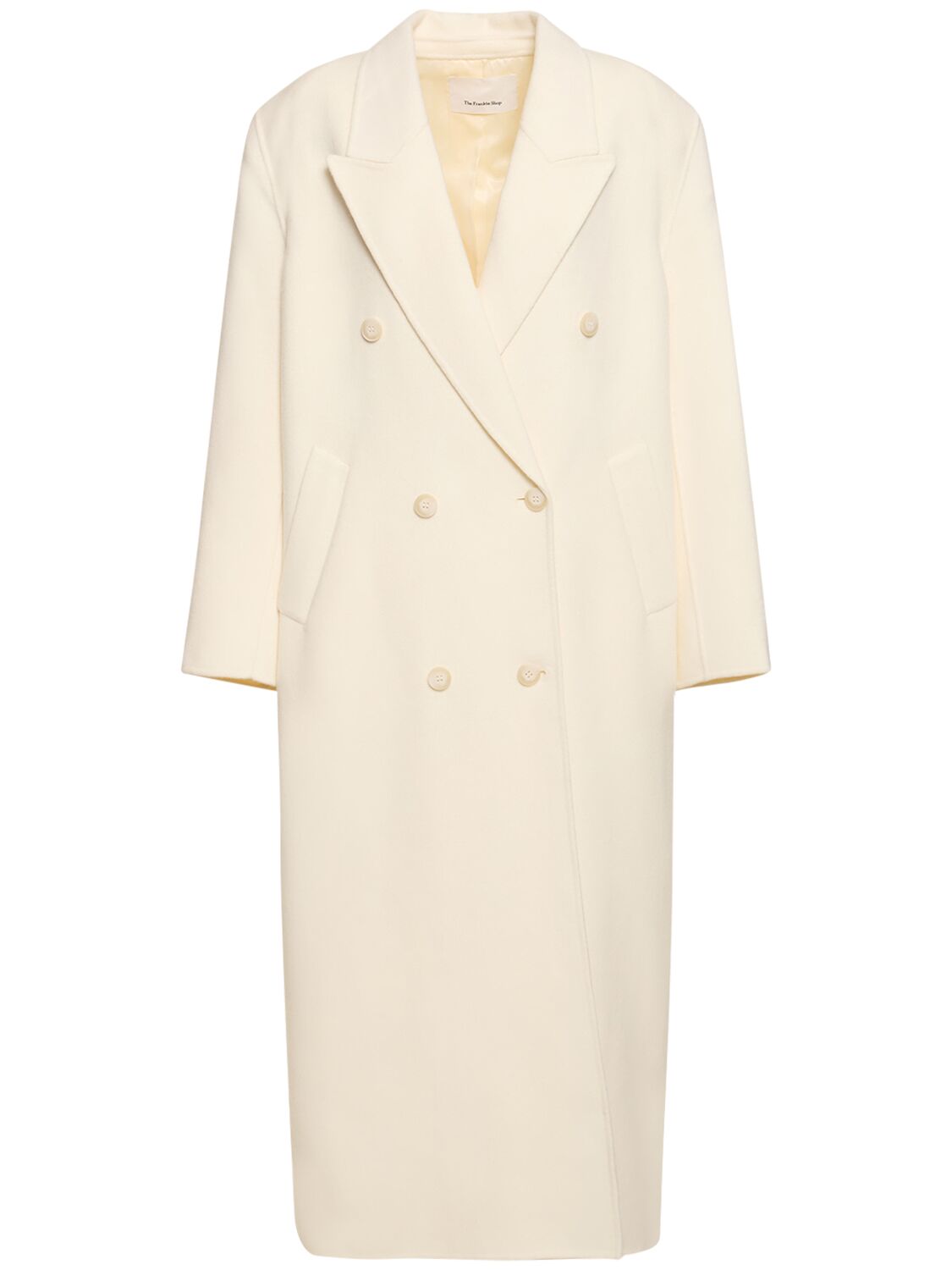 Gaia Double Breast Wool Blend Long Coat