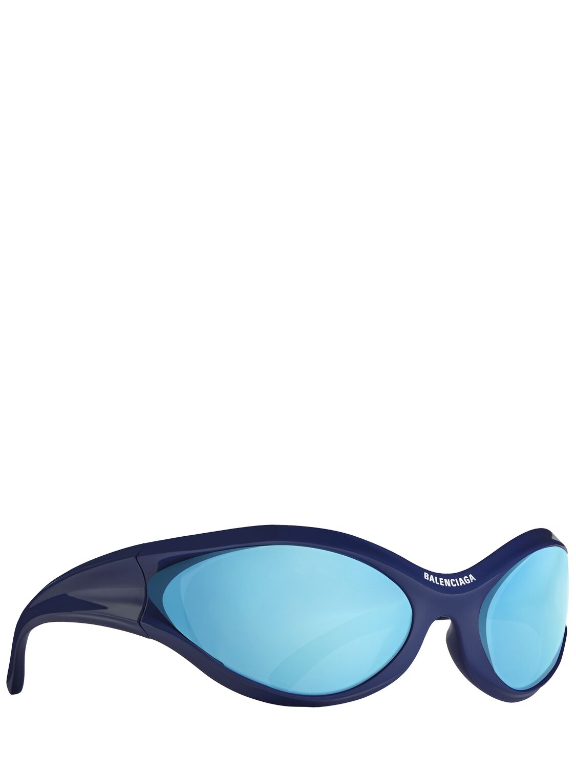 Shop Balenciaga 0317s Dynamo Injected Sunglasses In Met Blue