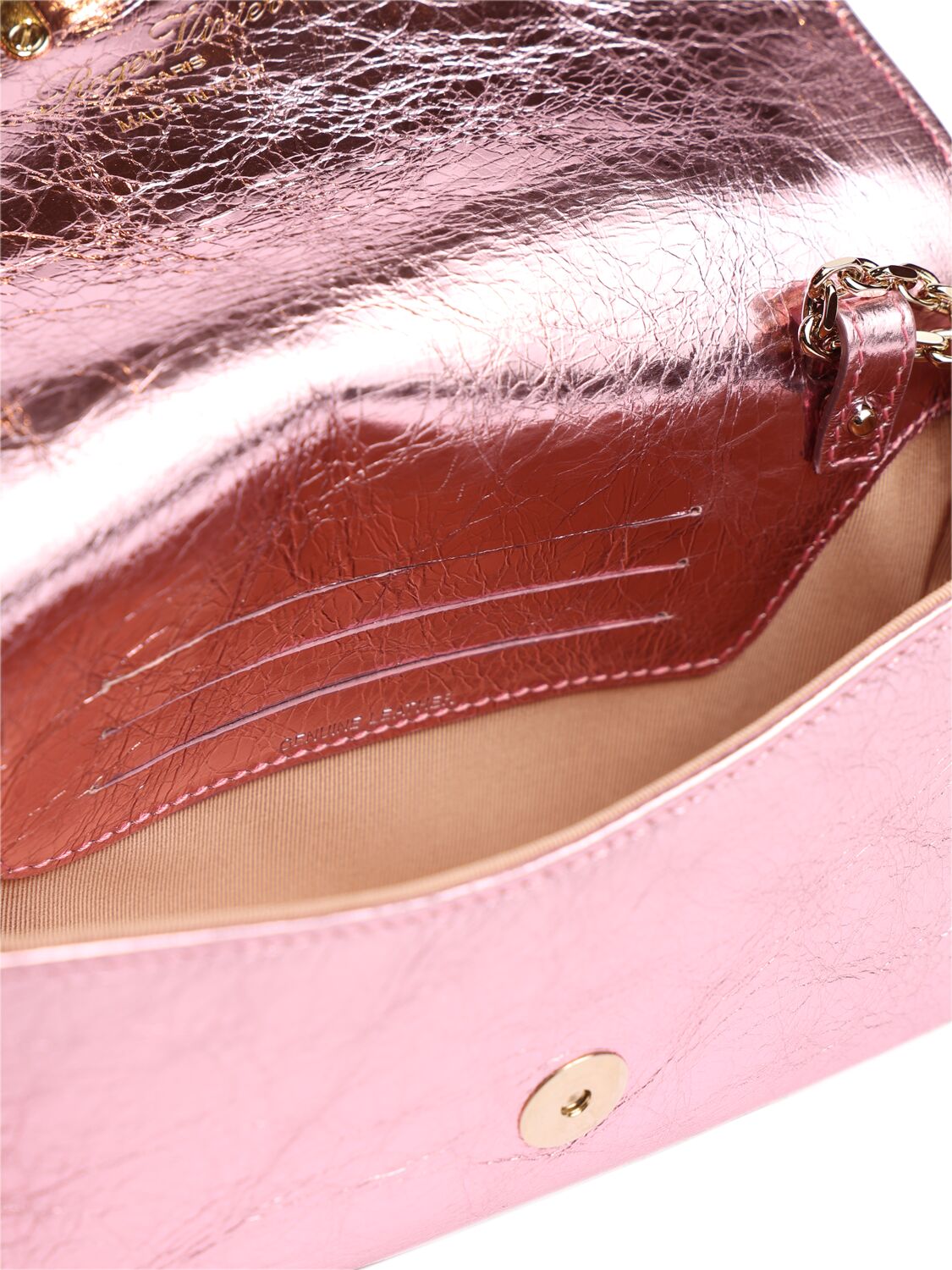Shop Roger Vivier Viv Jeu De Fille Leather Shoulder Bag In Iris Chiaro