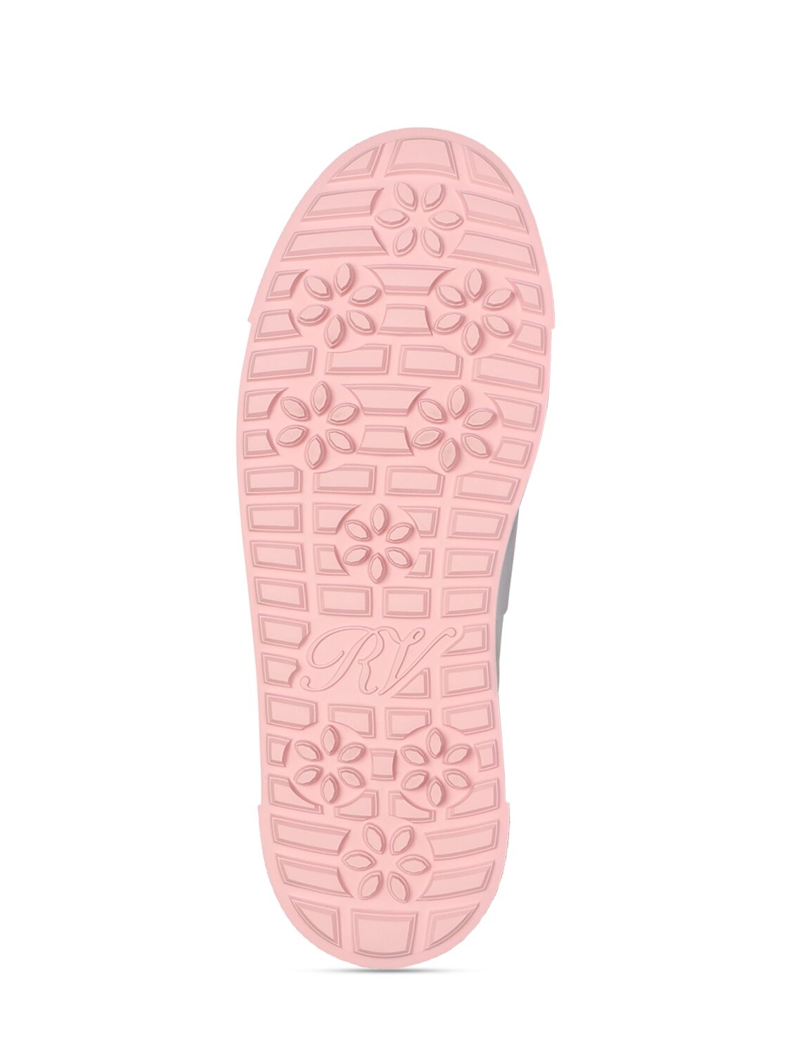Shop Roger Vivier Very Vivier Leather Low Top Sneakers In White,pink