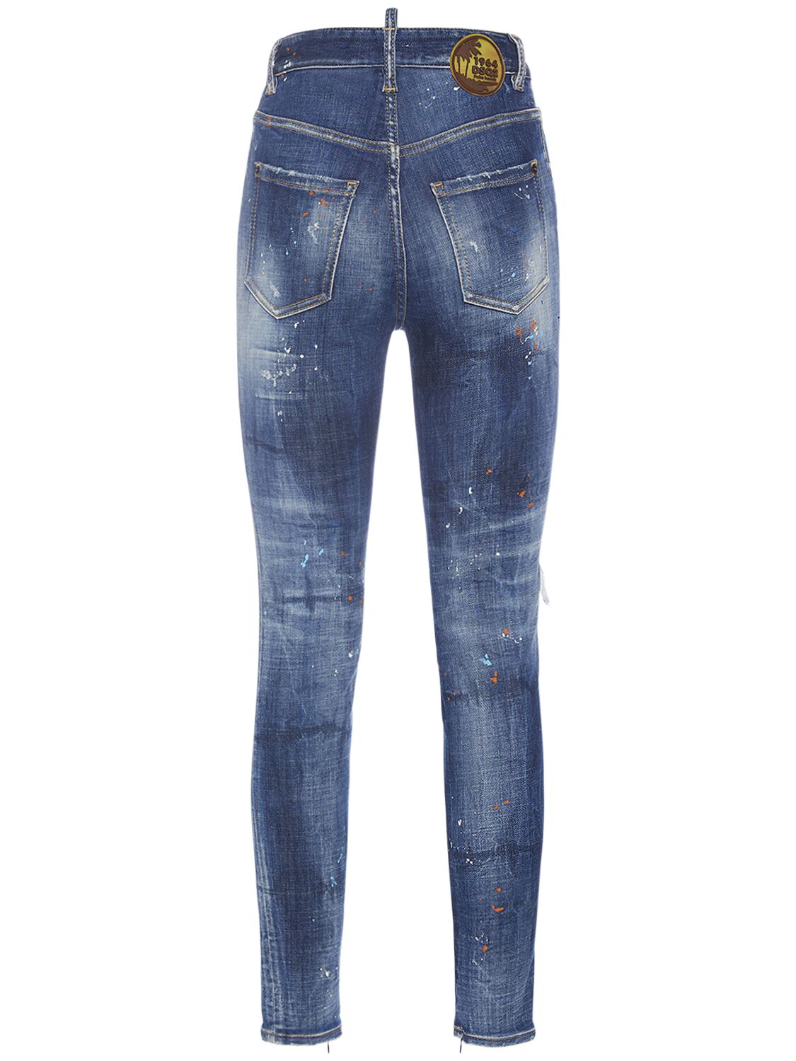 Shop Dsquared2 Twiggy Distressed Skinny Jeans In Blue