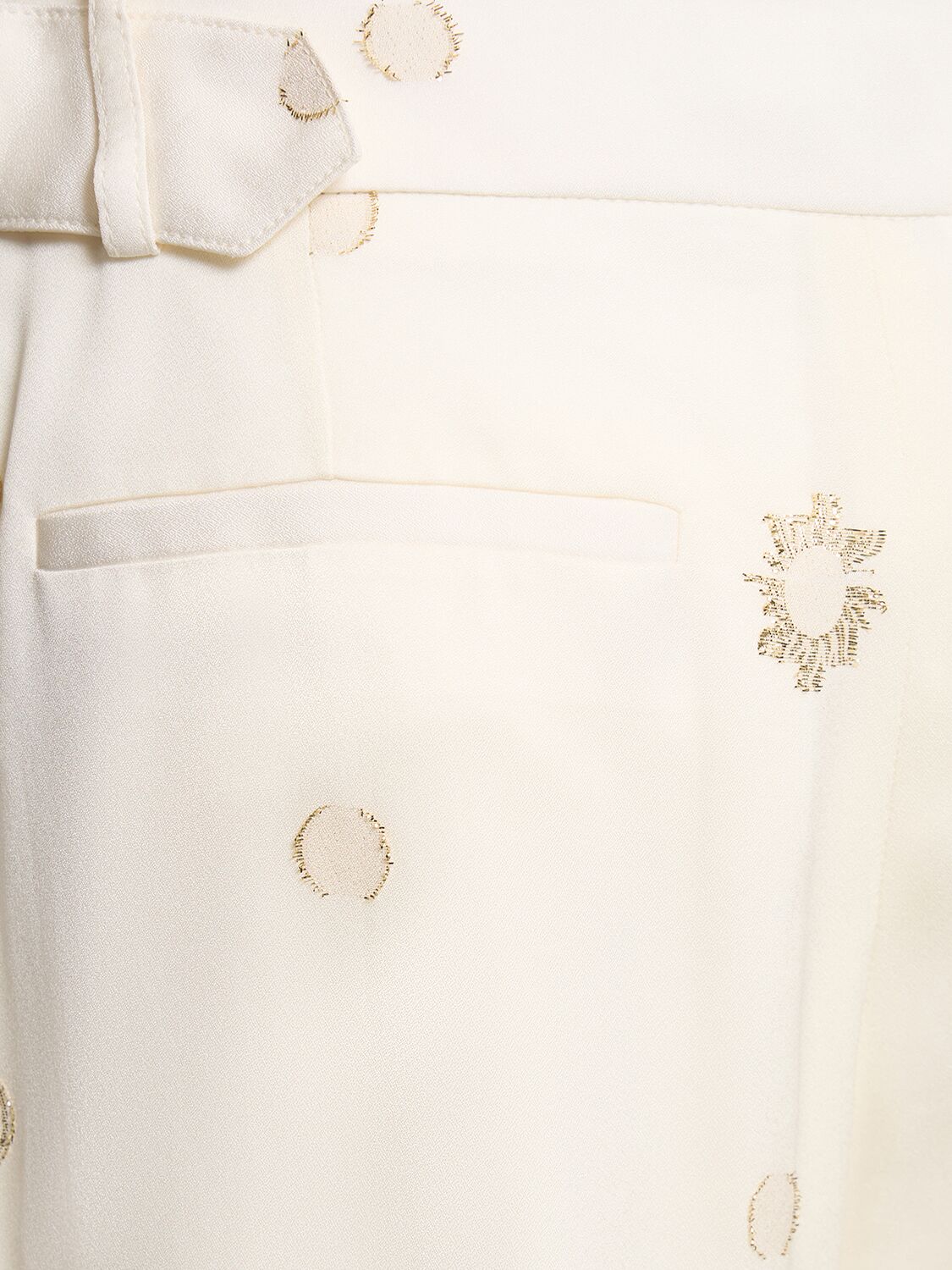 Shop Stella Mccartney Embellished Viscose Wide Pants In White