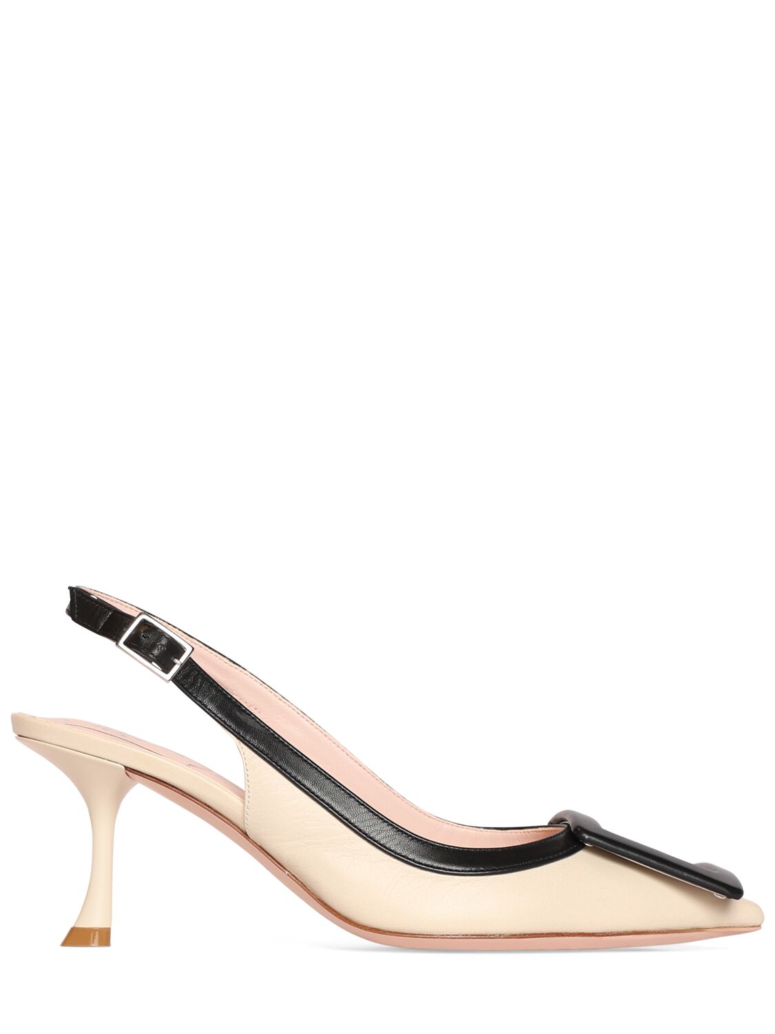 Roger Vivier 65mm Viv In The City Leather Pumps In Black,off-white
