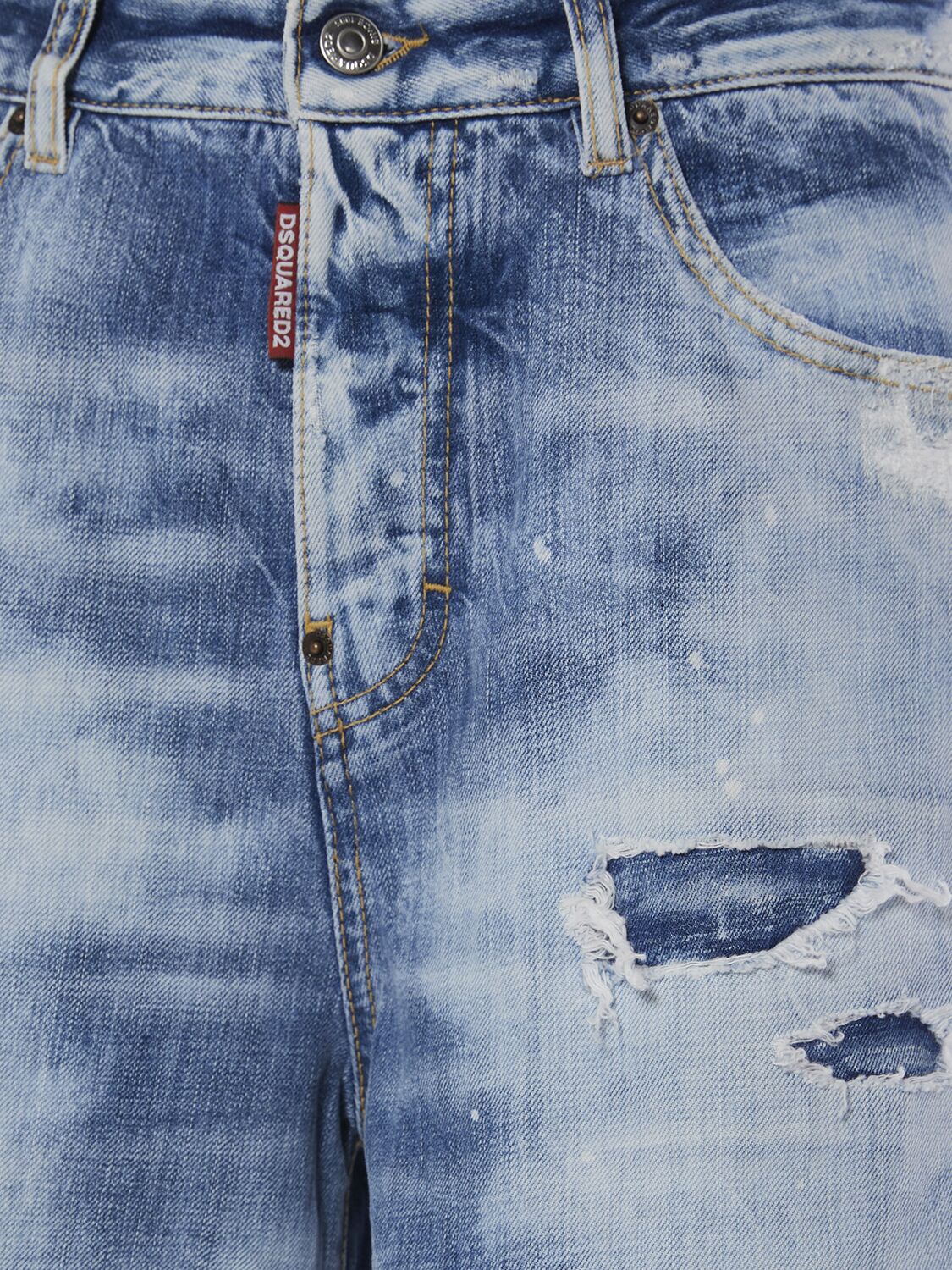 Shop Dsquared2 Traveller Washed Wide Jeans In Light Blue