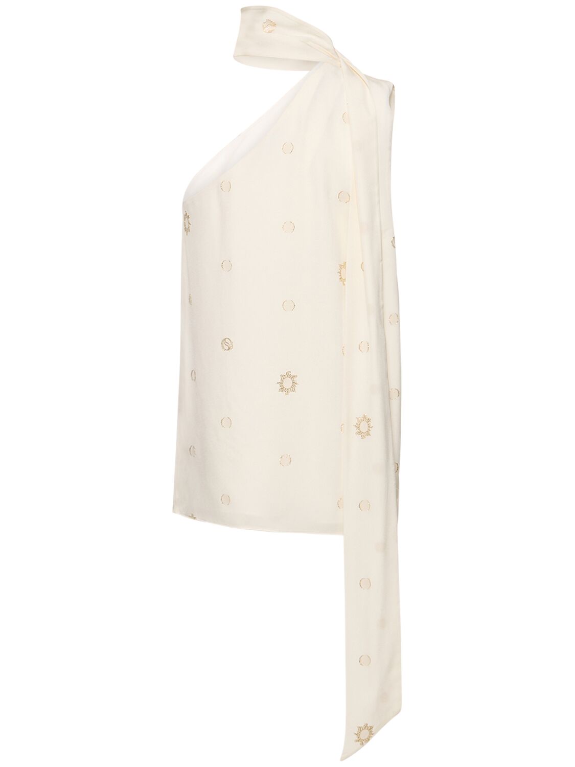 Shop Stella Mccartney Embellished Asymmetric Sleeveless Top In White