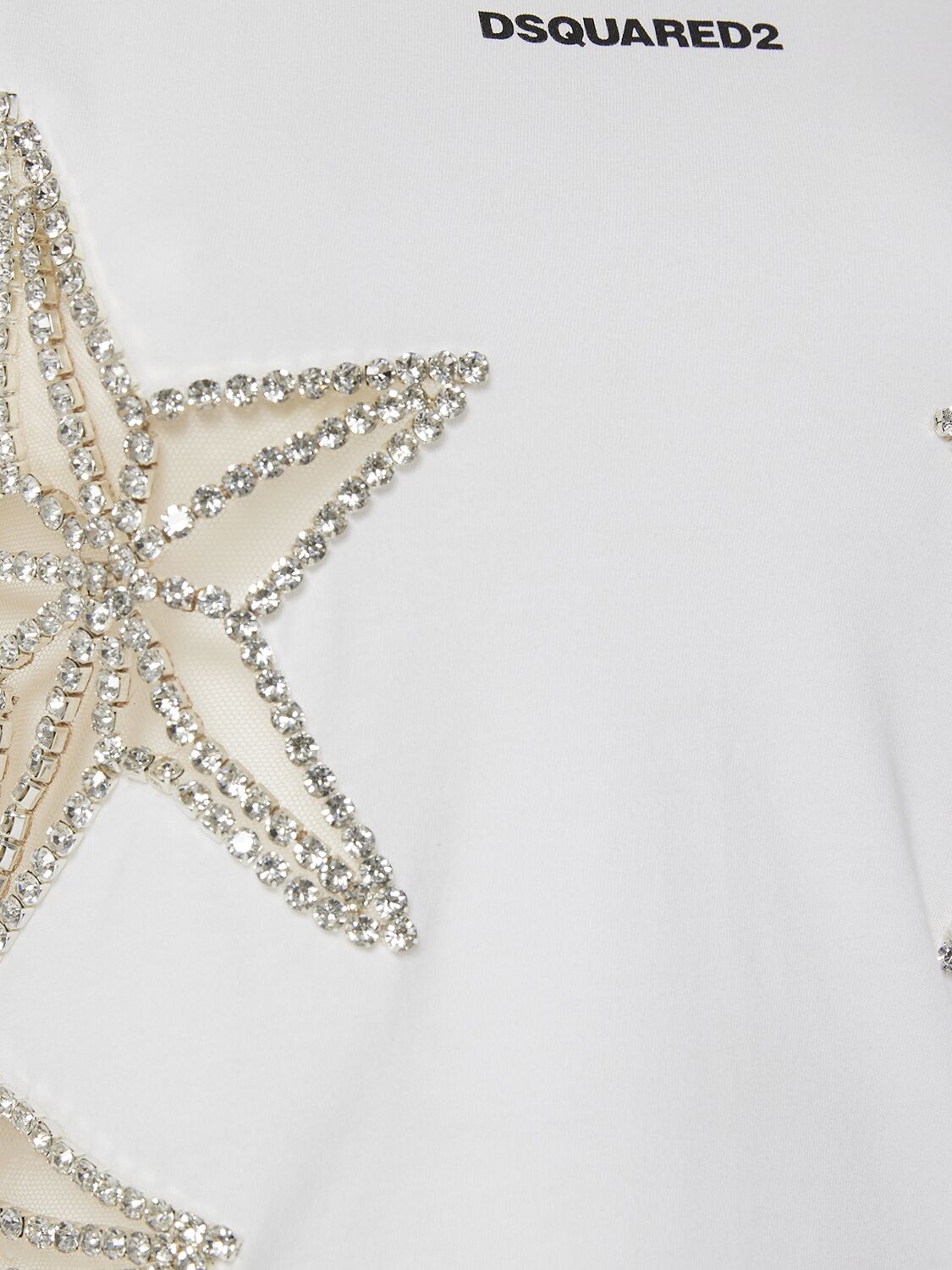 Shop Dsquared2 Embellished Stars Jersey Sleeveless Top In White