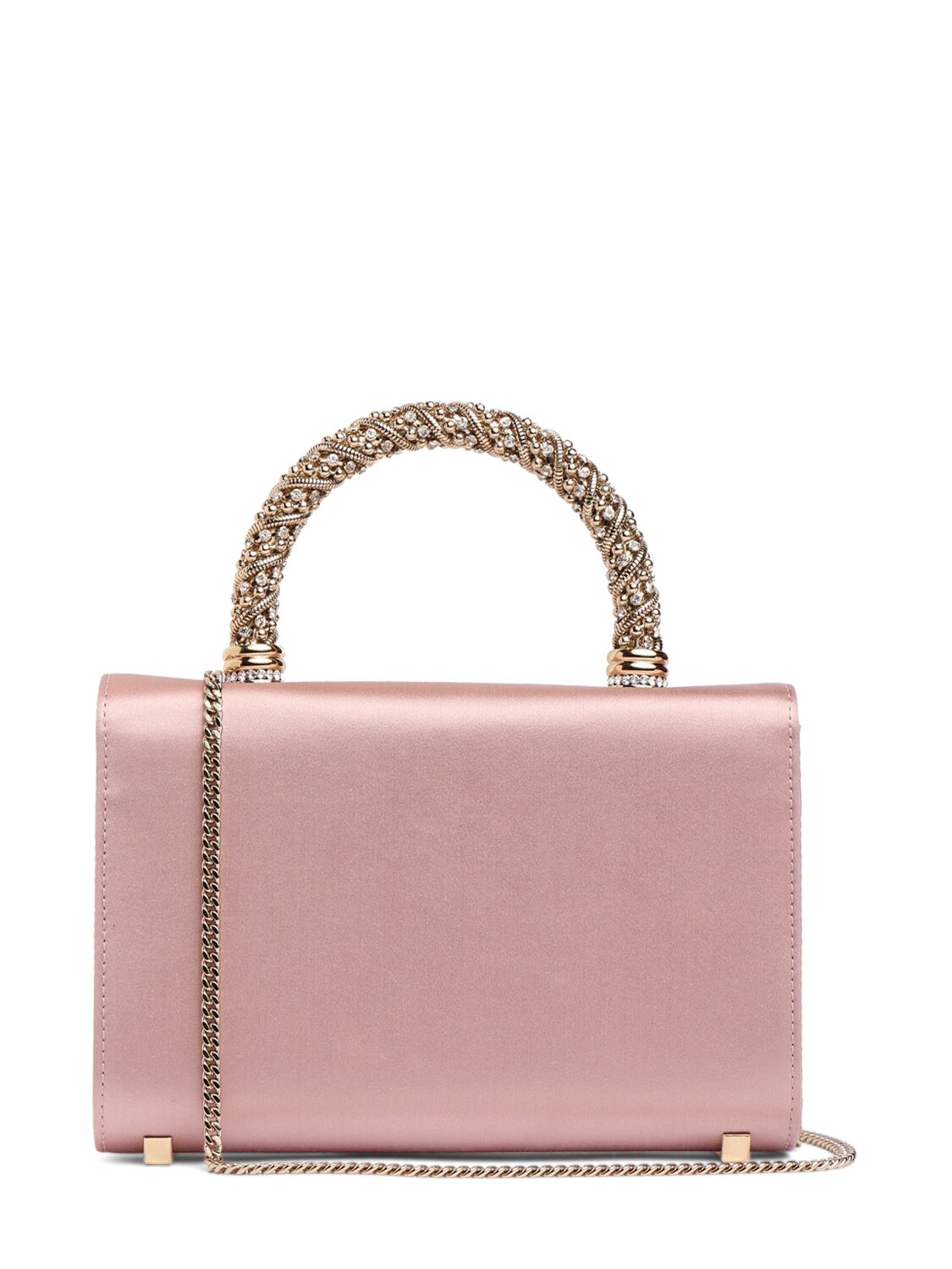 Shop Roger Vivier Mini Envelope Satin Top Handle Bag In Pink