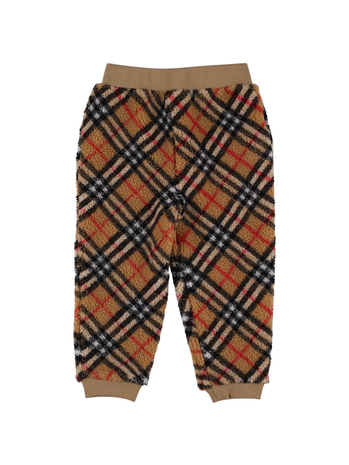 Burberry Kids' Check Print Nylon Sweatpants In Brown