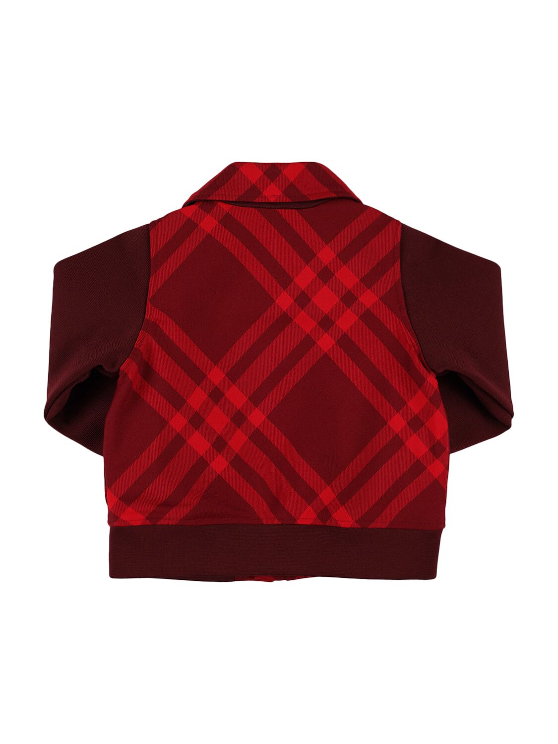 Shop Burberry Check Print Full-zip Nylon Jacket In Red