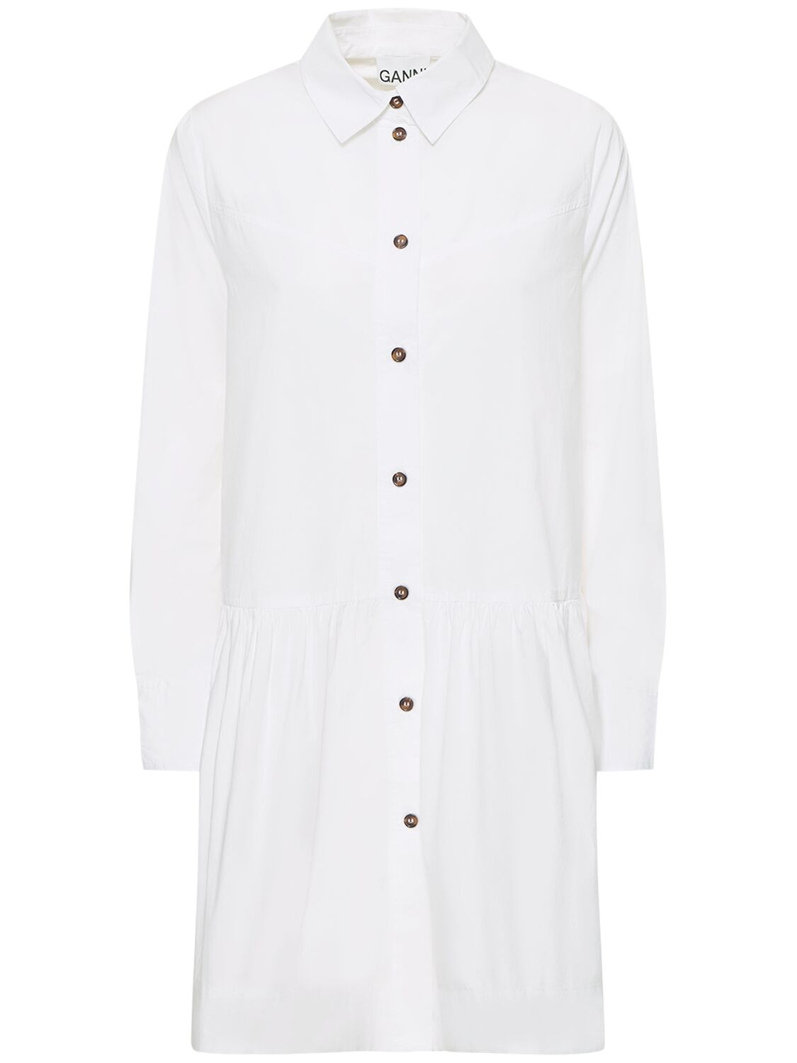 Image of Cotton Poplin Mini Shirt Dress