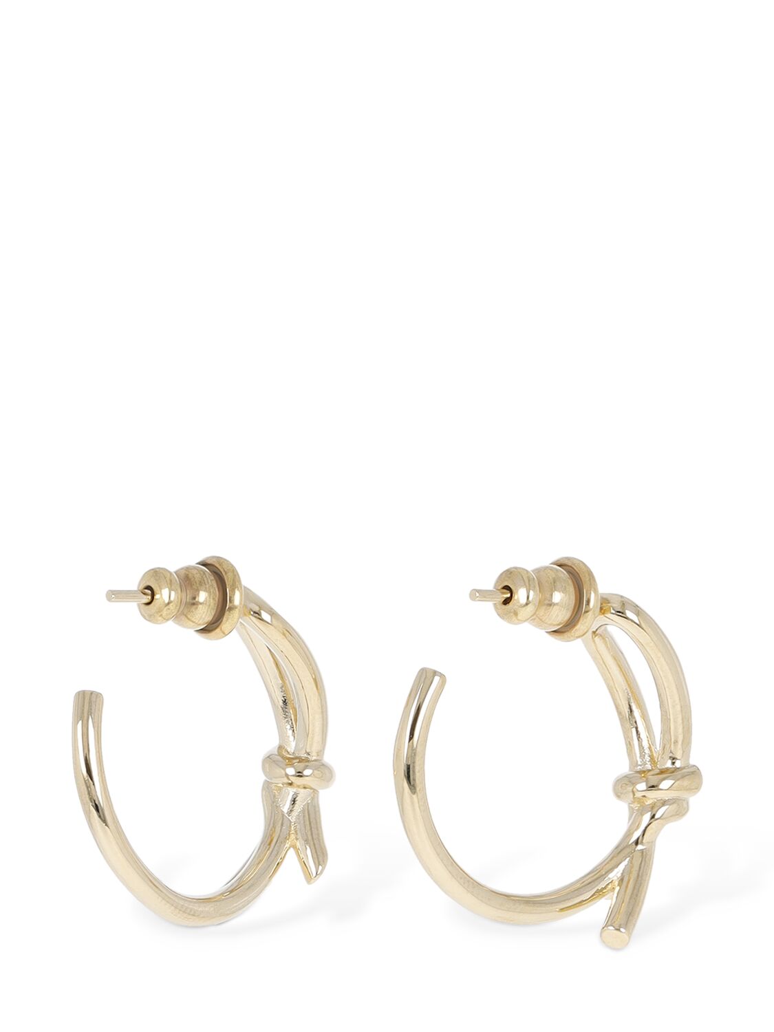 Shop Ferragamo Bow Hoop Earrings In Gold