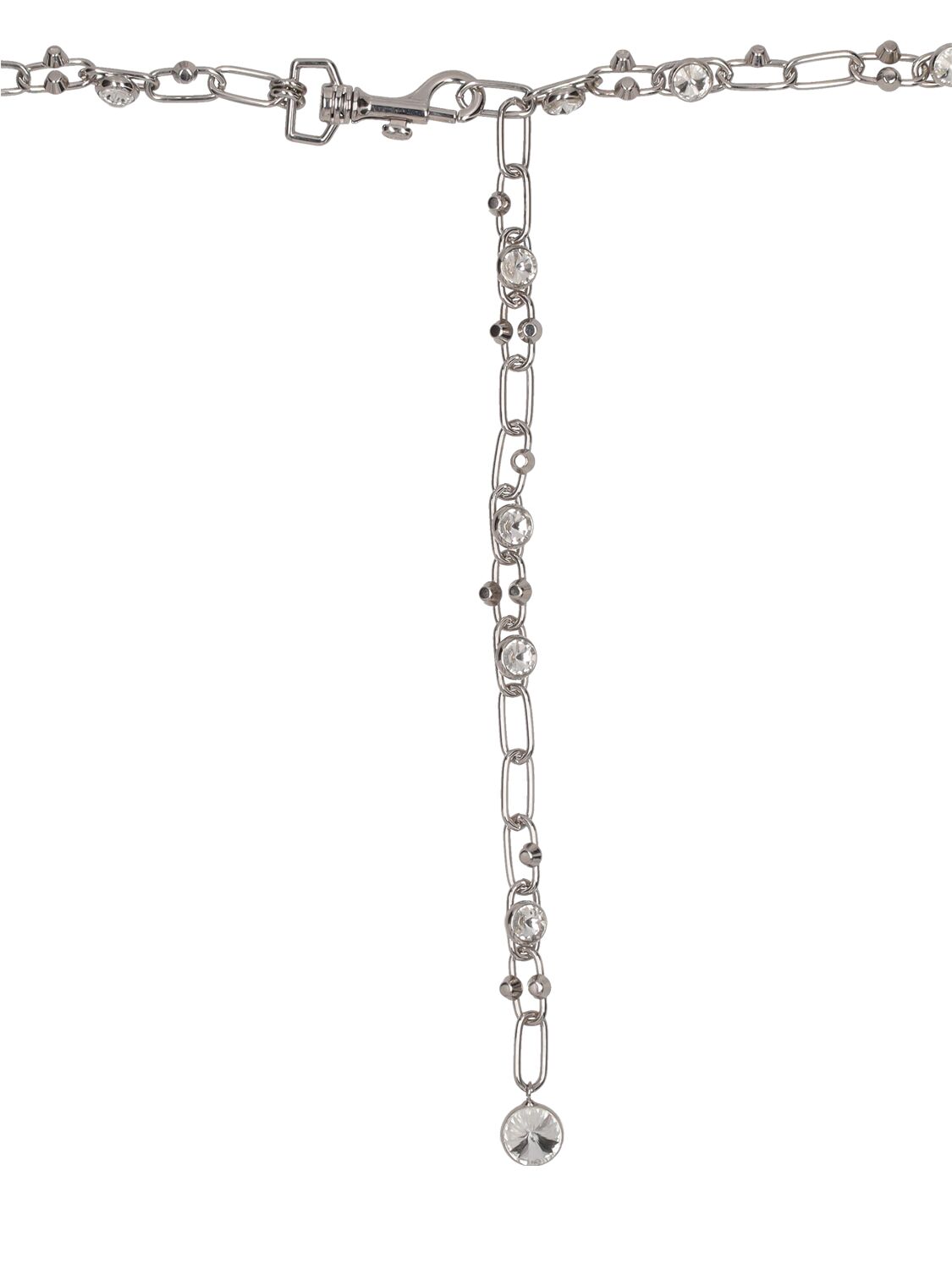 Shop Alessandra Rich Crystal & Stud Chain Belt In Silver