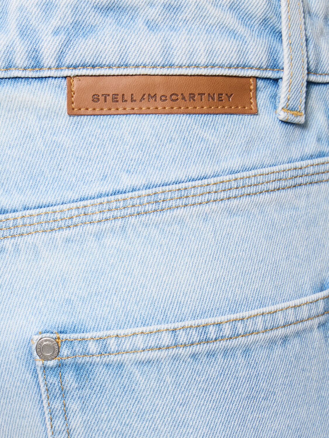 Shop Stella Mccartney Denim Wide Leg Jeans In Light Blue