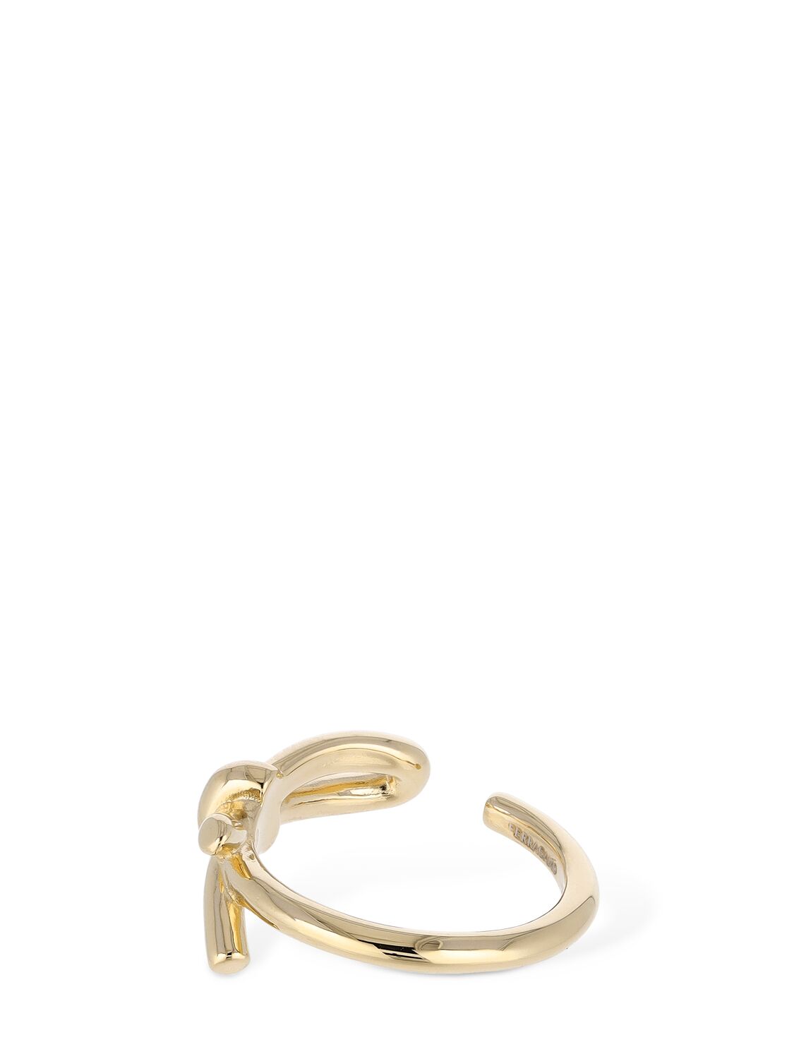 Shop Ferragamo Fioccobow Thin Ring In Gold