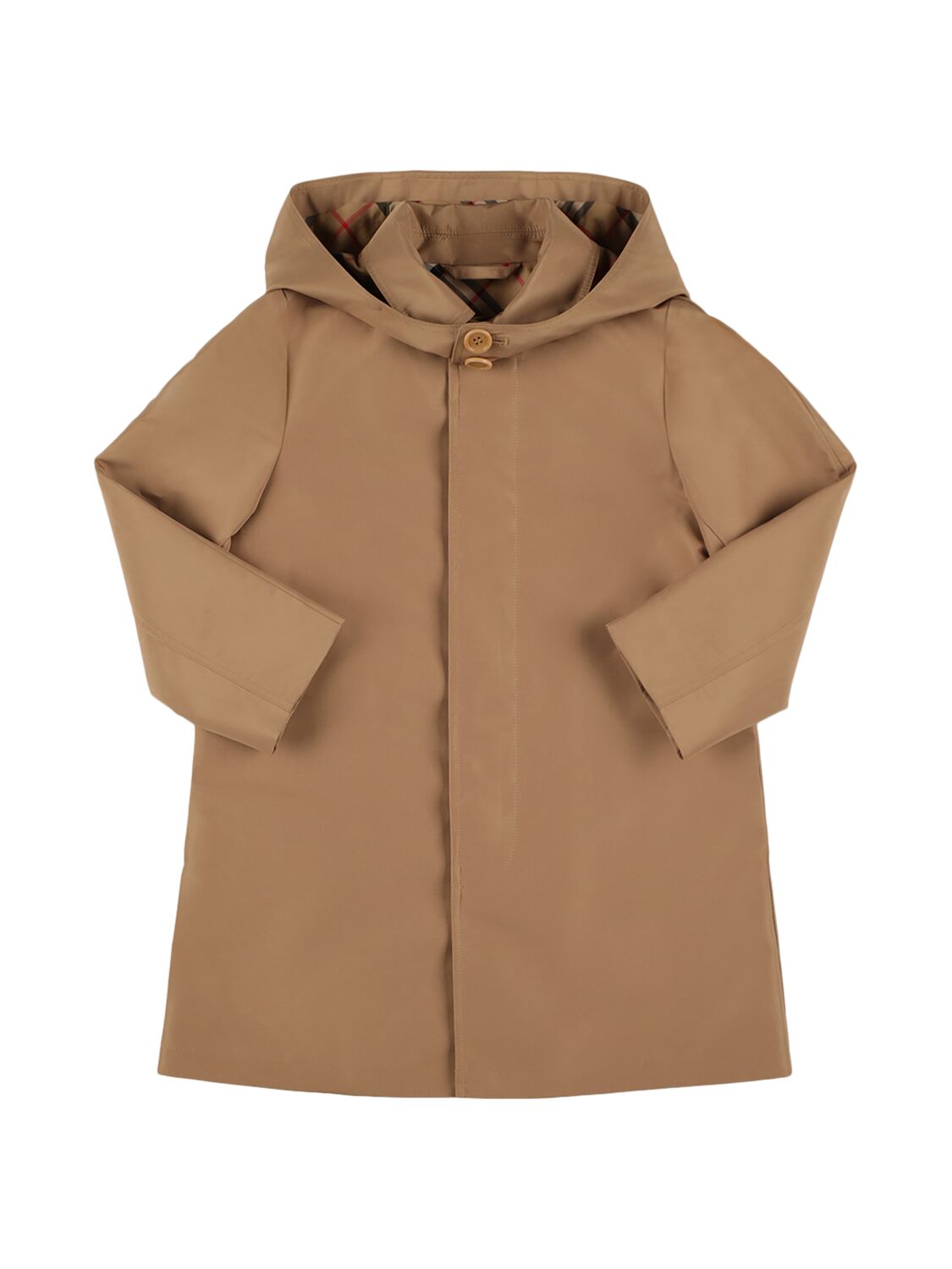 Burberry Kids' Nylon Gabardine Trench Coat In Brown