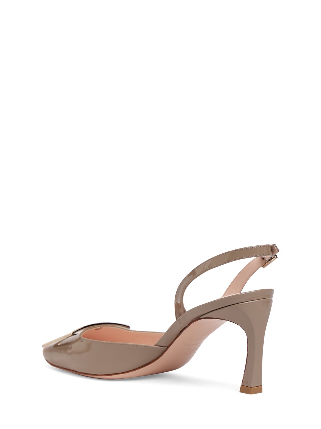 Shop Roger Vivier 70mm Trompette Patent Leather Pumps In Taupe