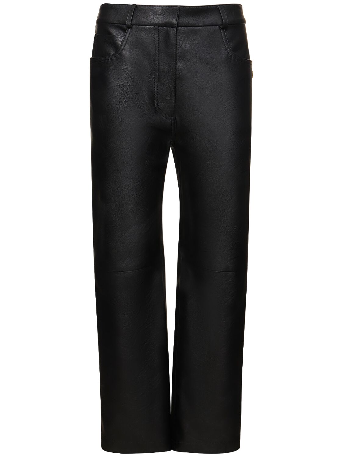 Stella Mccartney Faux Leather Straight Pants In Black