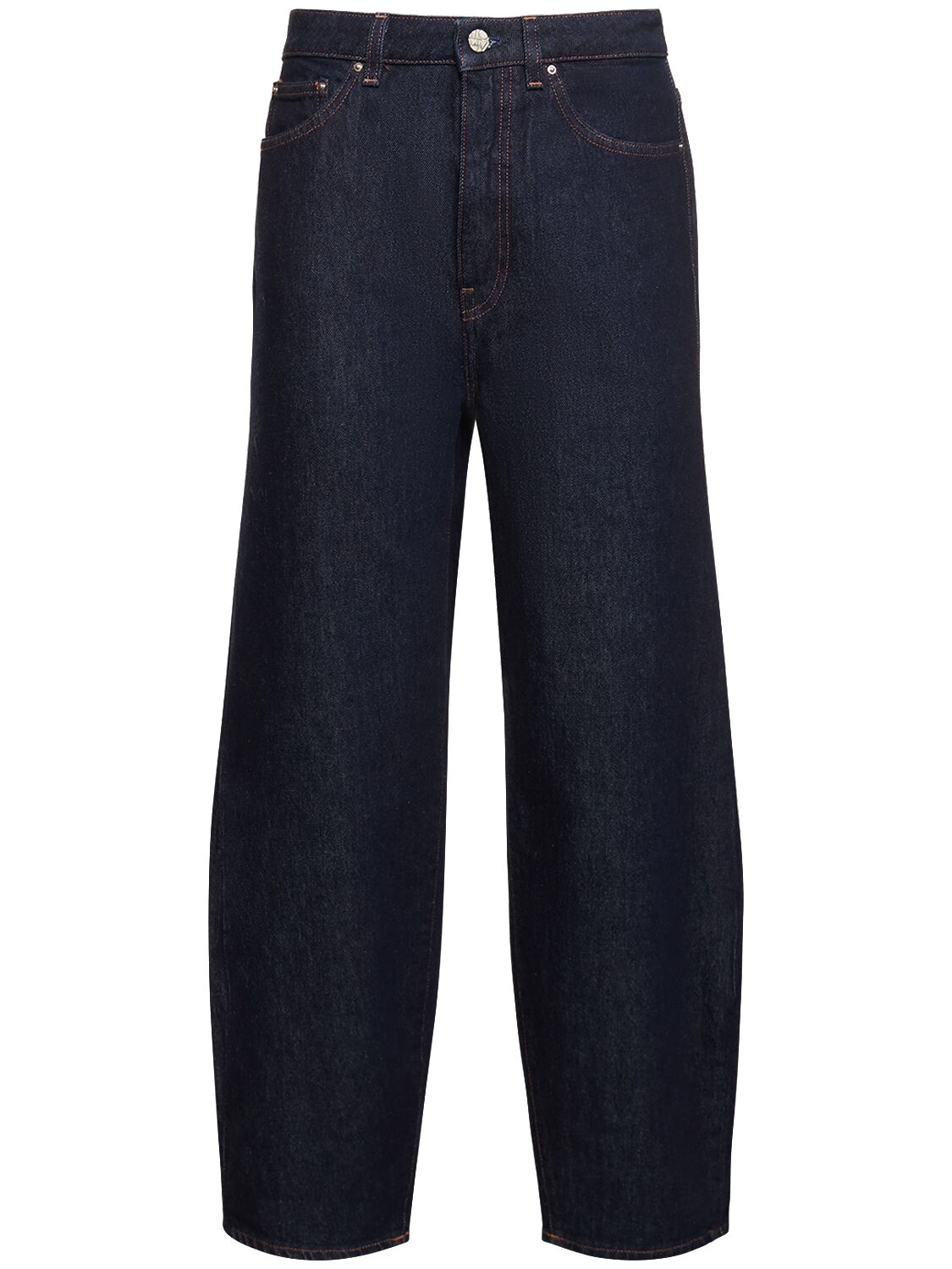Shop Totême Barrel Leg Cotton Denim Jeans In Blue