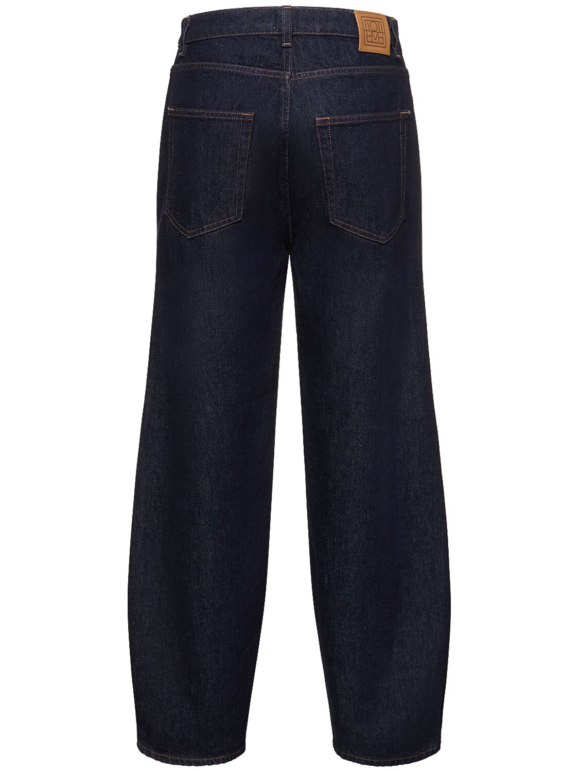 Shop Totême Barrel Leg Cotton Denim Jeans In Blue