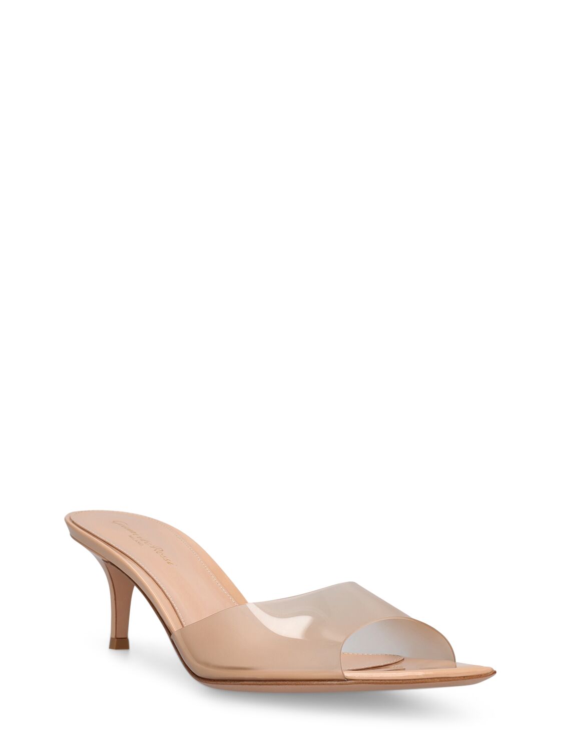 Shop Gianvito Rossi 55mm Elle Plexi Sandal Mules In Nude