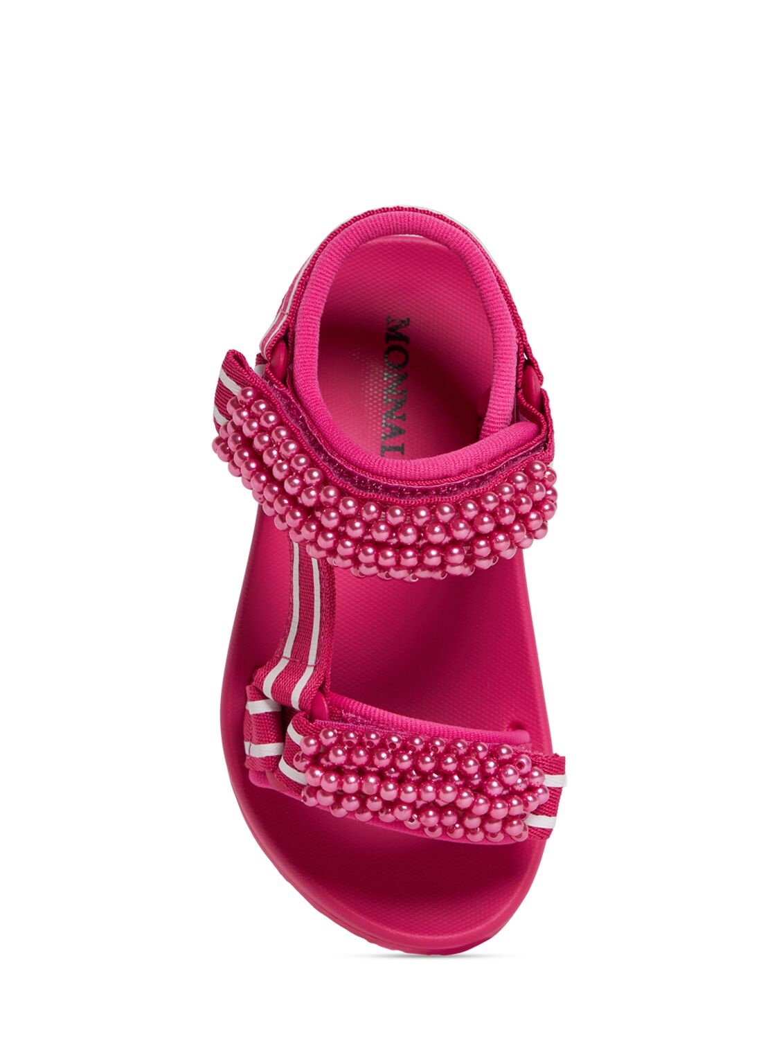 Shop Monnalisa Denim Sandals In Fuchsia